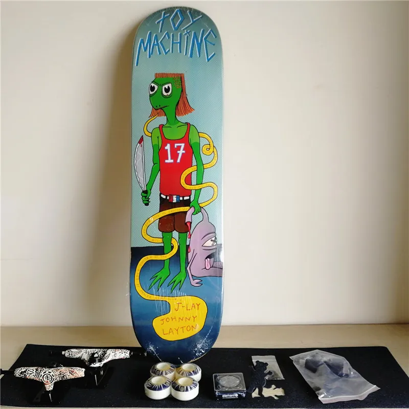 Complete skateboard Deck 8" Skate board Trucks 5.25" & Wheels