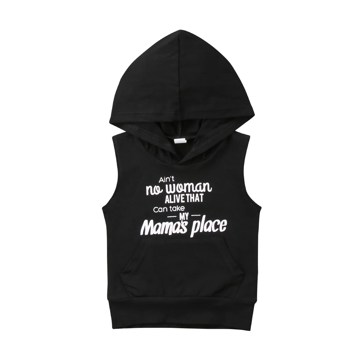 2018 Toddler Baby Boys Girls Letter Sleeveless Hoodie Tops Black Mama