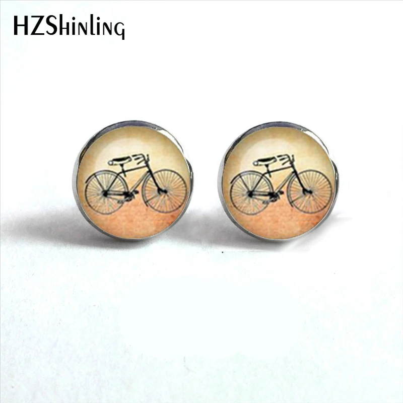 Женские винтажные серьги гвоздики для велосипеда HZ4|earring bicycle|bicycle earringsear studs |