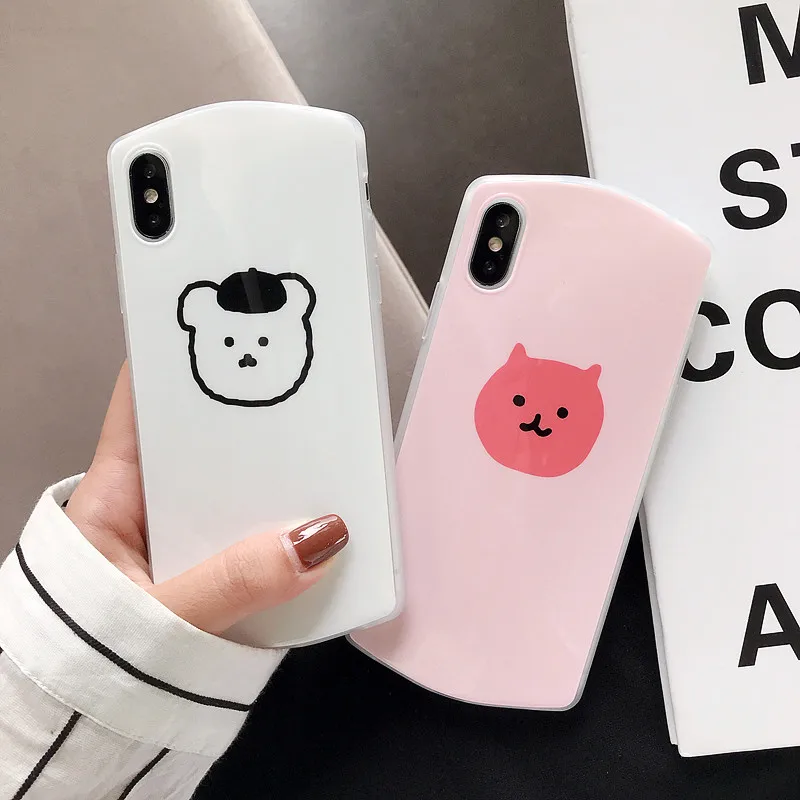 

Cute pink bear case for iphone xr xs max x cover arc luxury design Sequin Sturdy fundas for iphone 8 7 plus shield hull housing