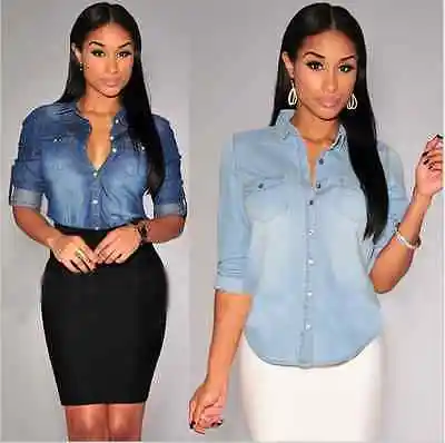 Блузка женская рубашка с длинным рукавом синяя Женская Camisa Femininas Мода 2018 Весна