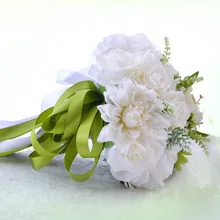 Новые белые розы и суккулентные растения Свадебные букеты бридалы реквизит для фотосъемки цветы ручной работы корейский стиль