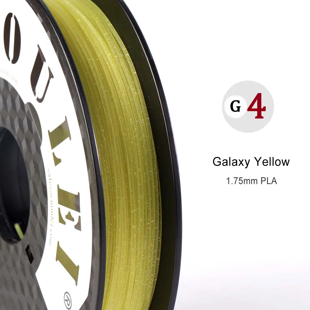 9 4 NOULEI 3d Printing Filament PLA with Crystal texture glittering Galaxy Yellow