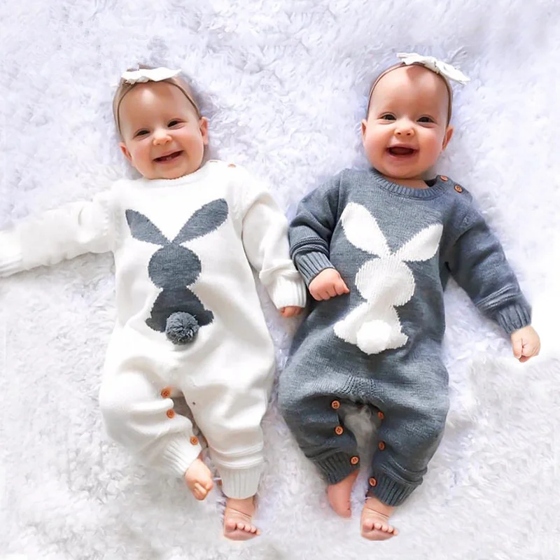 Детские вязаные комбинезоны с рисунком медведя; вязаные осенние комбинезоны для новорожденных мальчиков; зимняя одежда с длинными рукавами; свитер для малышей; Детский комбинезон