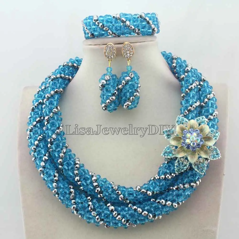 

Handmade Statement Necklace Indian African Wedding Jewelry Sets Nigerian Beaded Wedding Bridal Necklace Jewelry Set HD7181