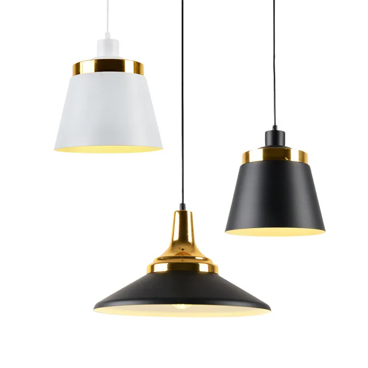Modern Metal Pendant Light ABC Indoor Lighting Fixture Black White Gold Pendant Lamp Contemporary Hanging Edison Pendant Light Restaurant Dining Room Light (9)