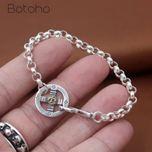 Горячая 925 стерлингового серебра такахаши Горо цепочка с орлом браслет для мужчин женщин винтажные Модные Ювелирные изделия Подарки на день рождения