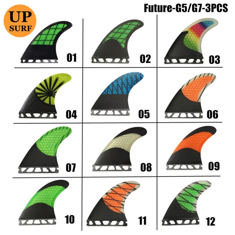 Будущее G5/G7 плавники из углеродного волокна Barbatana серфинга Fin Thruster сотовой стекловолокно плавники комплект из 3 предметов комплект