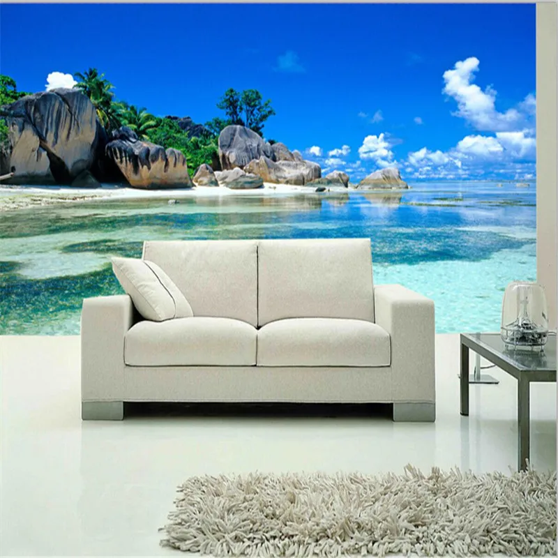 Beibehang 3D обои Нетканые спальня гостиная ТВ диван фон обои океан пляж обои домашний декор фото tapeten