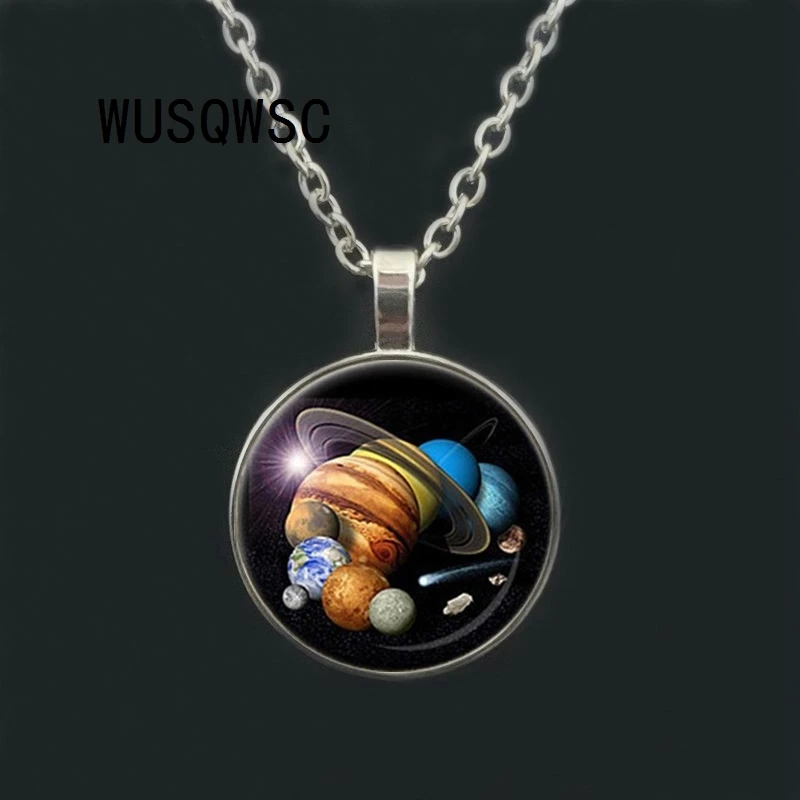 

WUSQWSC New Solar System Multicolor Jewelry Pendant Jewelry Galaxy Necklace Earth Space Astronomy Geek Gifts Fashion Jewelry