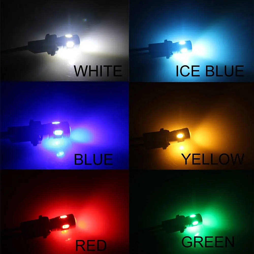 2016 New update 6 colors T10 LED 1 PCS Auto Car Light Bulb 5730 SMD 6 LED W5W 12V Interior Parking Projector Lens for car lamp