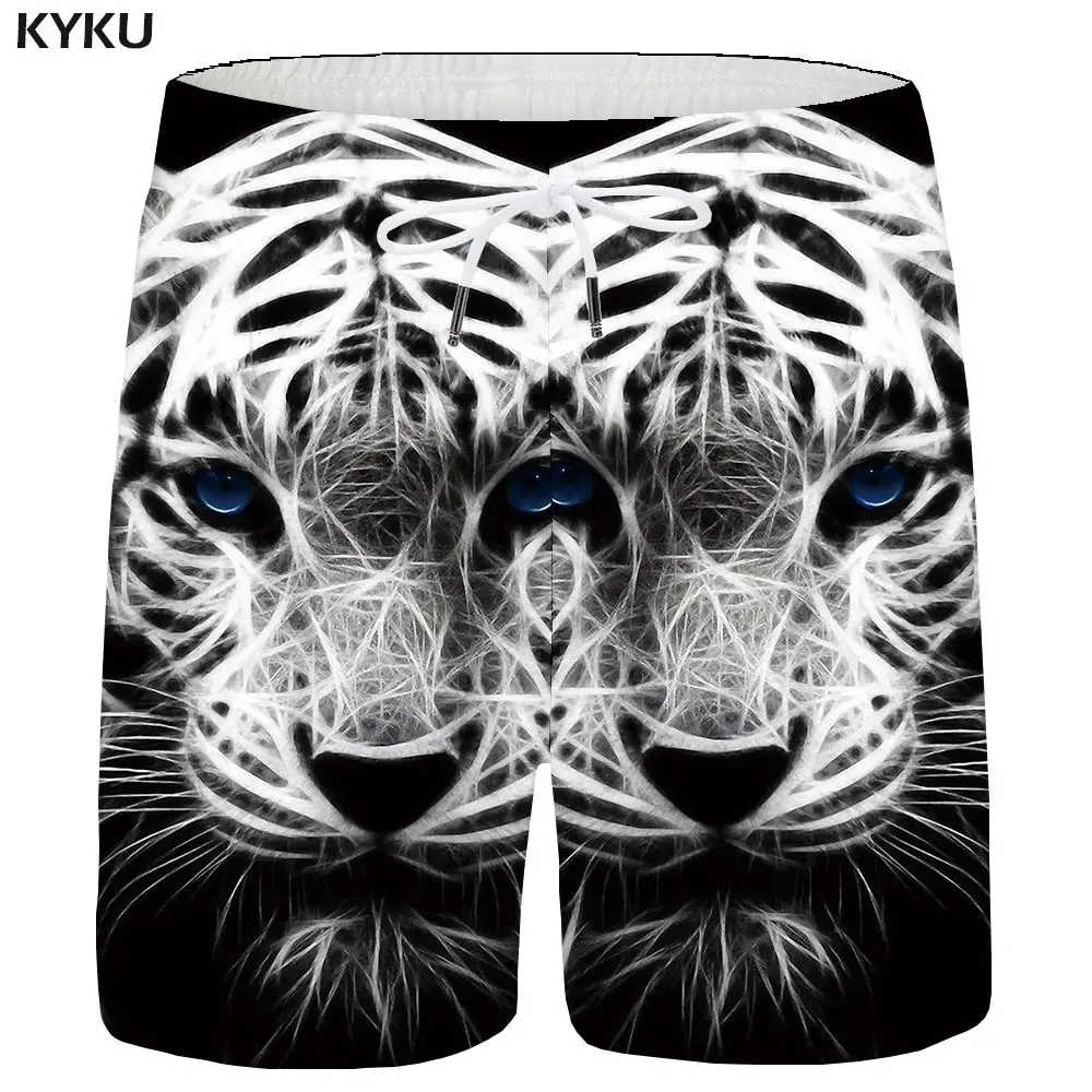 KYKU тигровые шорты, мужские винтажные шорты с животным принтом, черные шорты-карго с 3d принтом, повседневные мужские шорты в стиле хип-хоп, летняя мода, Новинка - Цвет: Mens Shorts 10