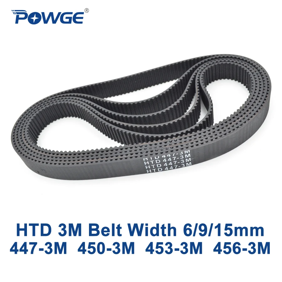 Ремень ГРМ POWGE HTD 3M C = 447 450 453 456 ширина 6/9/15 мм зубья 149 150 151 HTD3M синхронный 152-3M 447-3M 450-3M
