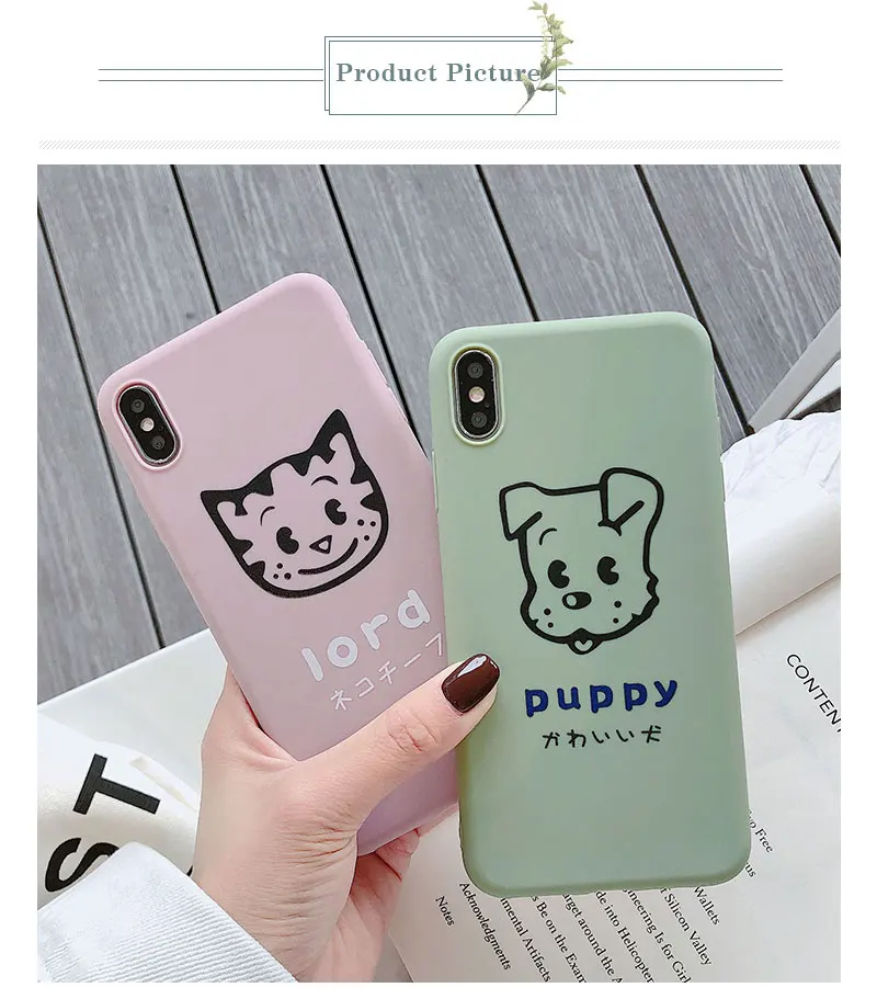 Dog Cat TPU Case For iPhone 8 8plus 7 7 Plus Phone Case Cute Silicone For iphone 6 s 6s Plus X XR XS Max Cases Cover Coque Bag (10)