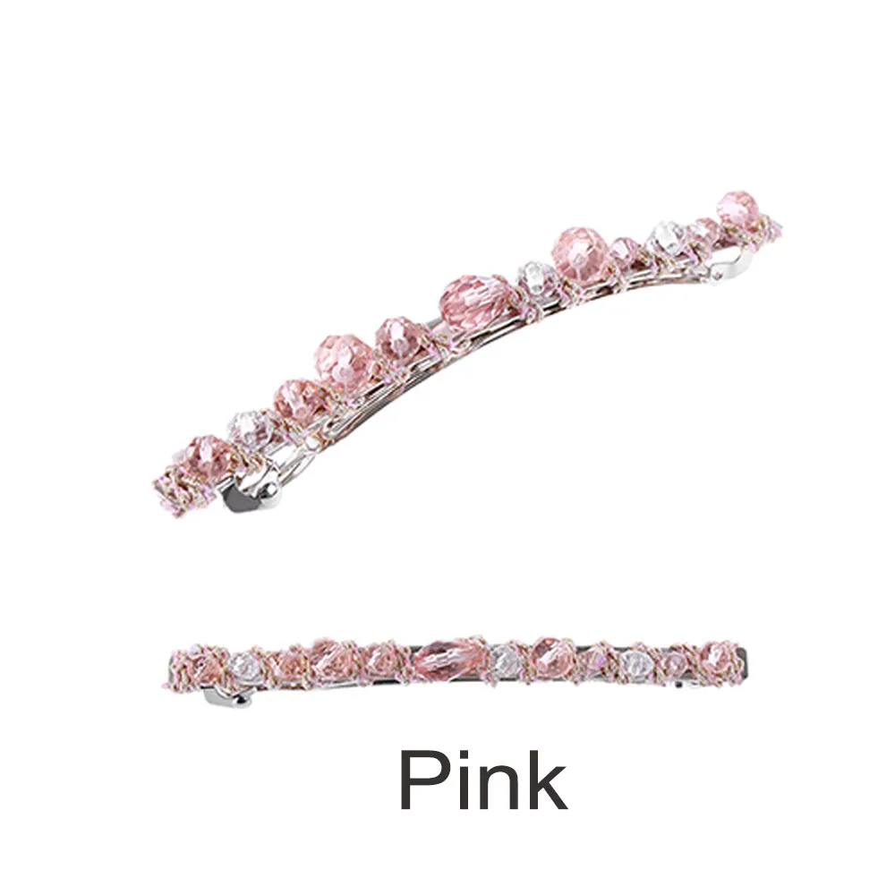 1 шт. корейский стиль Новое модное с кристаллами, стразами шпильки металлические заколки блестящие Элегантные Заколки для волос аксессуары для укладки волос - Цвет: pink
