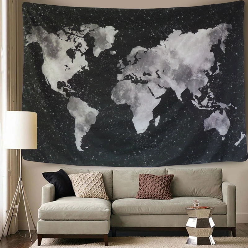 Акварельная карта мира гобелен, качественная настенная подвесная ткань, акварельный стиль, горячая Распродажа, гобелен, синяя занавеска