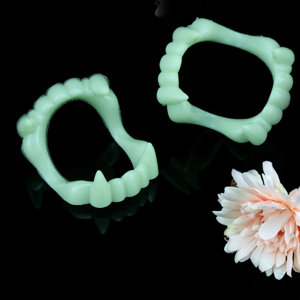 

Devil Tooth Fangs Caps Zombie Vampire luminous Dentures Halloween Party Props werewolves 2qw0804