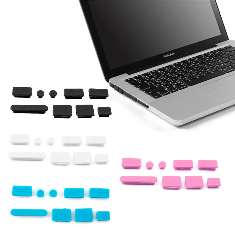 

Silicone Anti Dust 9 Plug Cover Set Laptop Dust Plug Dustproof Plug USB Dust Plug For Laptop for Macbook Pro 9pcs/lot 1set
