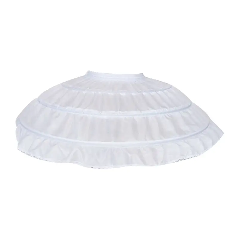 Детские 3 сережки из нержавеющей стали для девочек, белая юбка, свадебное платье Нижняя юбка с эластичным поясом, трапециевидная юбка с оборками HM