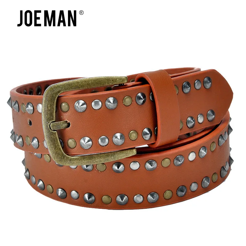 Metal Belt For Women With Antique Brass Metal Buckle Female Dress Pu