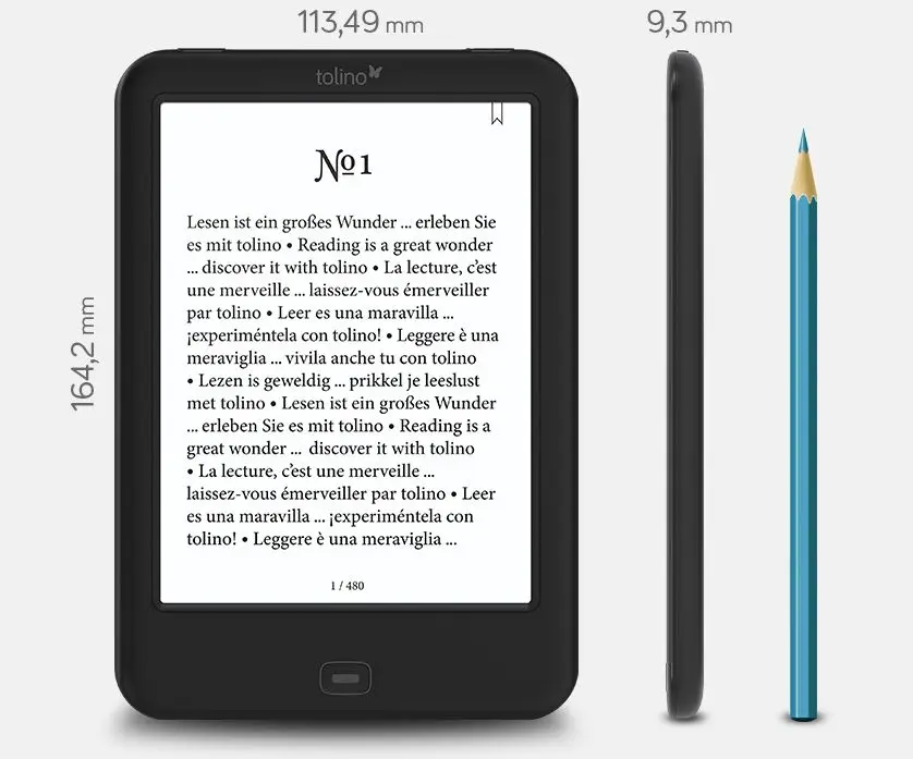 Built in Light e-Book Reader WiFi ebook Tolino