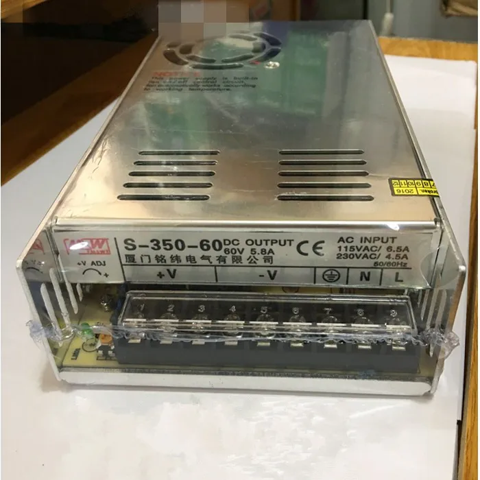 

350W 60V Power Supply 5.8A Single LED Switching Power Supply S-350-60 New for 57 86 Stepper Motor Drive Kits