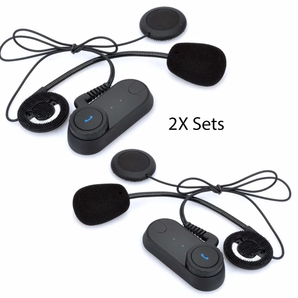 

2pcs/lot Motorcycle Helmet Intercom Headset Hands free Bluetooth Intercom Sports Helmet Kits Casque Audio Moto Accessories