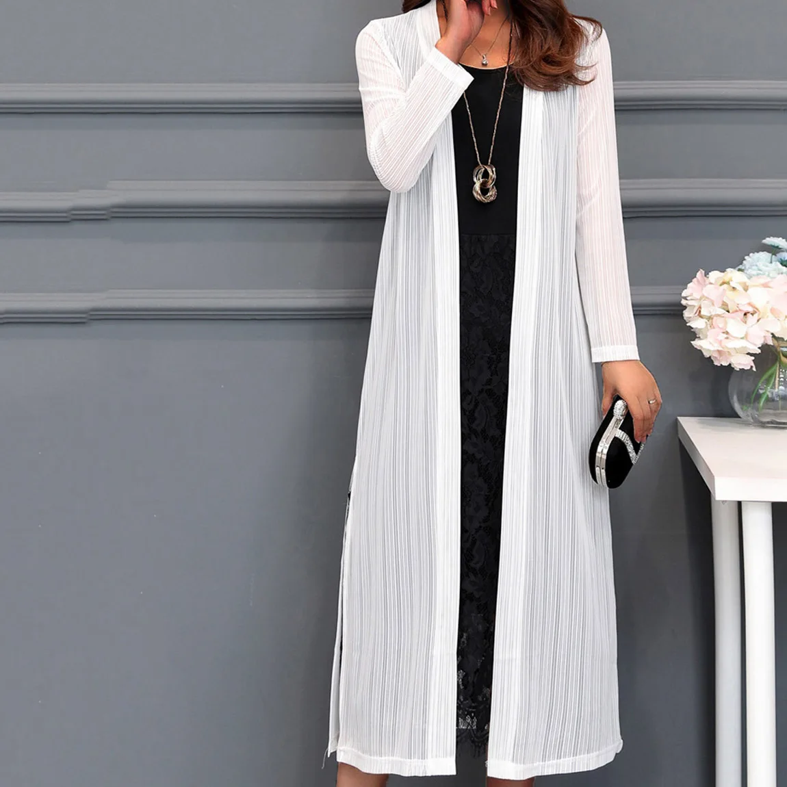 

Cardigans Women 2019 Summer Casual Ladies Coats Tunics Plus Size L~4XXXXXL Female Tops Blouse Lace Mesh Kimonos Beach Cover