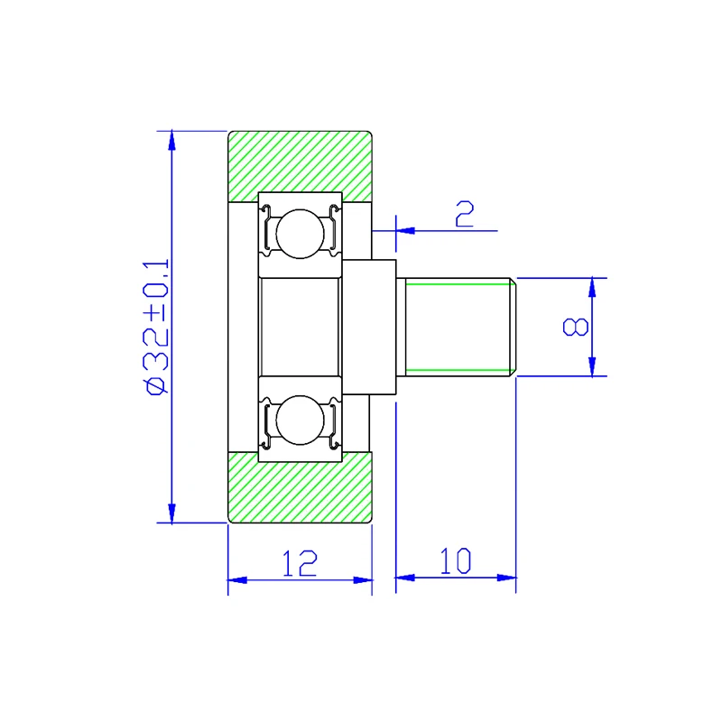 Скользящие ролики из полиуретана 32x12 M8x10/колеса с винтом подшипник 608ZZ