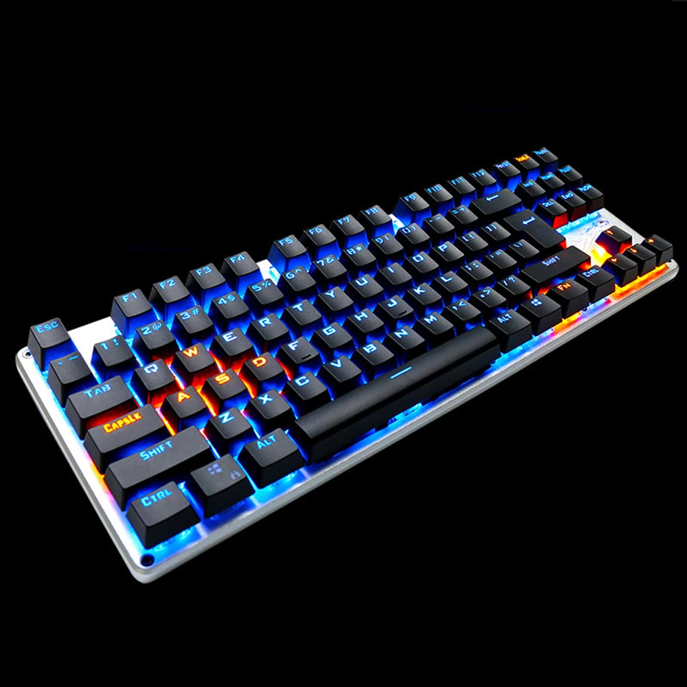 bilder für LinBao Gaming Mechanische Tastatur Anti-geisterbilder Licht 87 LED-Metall Hintergrundbeleuchtung Verdrahtete Blau/Schwarz schalter Russische aufkleber Pro gamer bilder für LinBao Gaming Mechanische Tastatur Anti-geisterbilder Licht 87 LED-Metall Hintergrundbeleuchtung Verdrahtete Blau/Schwarz schalter Russische aufkleber Pro gamer