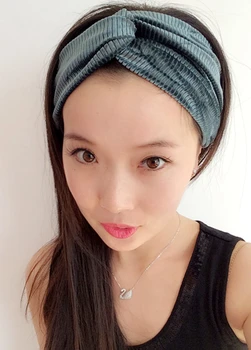 

T17507 fashion turban headband python hair headband Twist Elastic Turban Headband for women