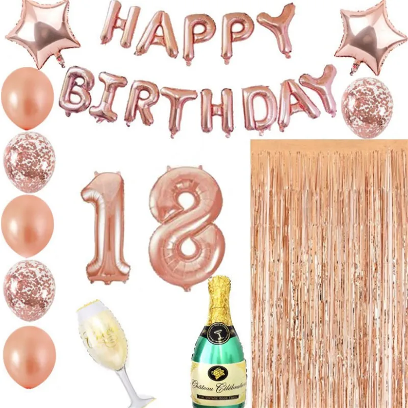 

Rose gold /gold foil aluminium balloon latex balloon number birthday day wedding valentine's day party decoration balloon