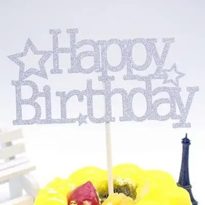 1pc Creative Star Happy Birthday Cake Flag Multi Colors Cake Topper Flags For Birthday Party Cake Baking Decoration