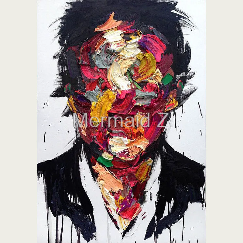 

Hand Painted abstract Oil Paintings Colorful Faceless Painting Abstract Design Portrait Man Oil Painting On Canvas Paintings Art