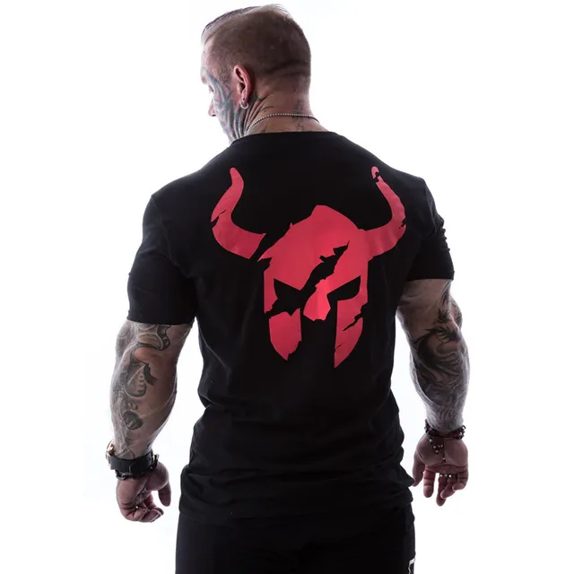 US $7.79 Men Run Sports Cotton Tshirt Gym Fitness Bodybuilding Short sleeve Slim t shirt Male Jogging Worko