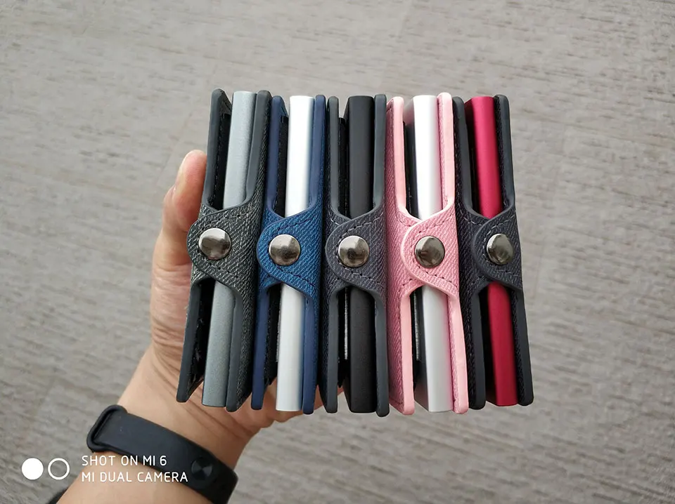 denim couro carteira caso cartão mini bolsa para homens
