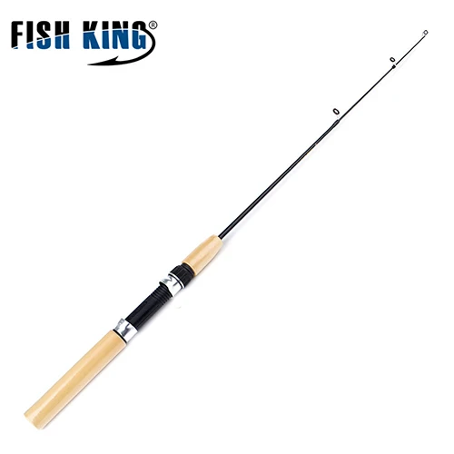 FISH KING зимняя удочка для подледной рыбалки 50/75 см, 2 секции, удочки с катушкой для рыболовного колеса, снасти - Цвет: Прозрачный