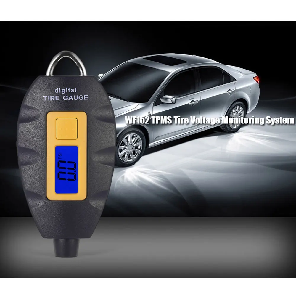 

WF152 3V 5 - 150 PSI TPMS Tire Pressure Monitoring System Car Alarm logicar With 4 Sensors Tire Pressure Indicator Cap Car Tool