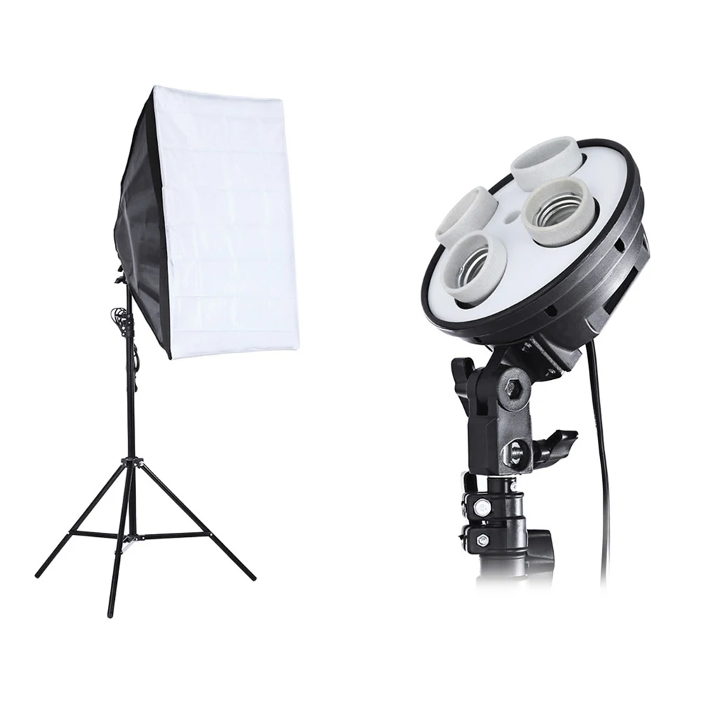 Photo Studio Kit Photography Lighting 4 Lamp Holder 2m Light Stand 50