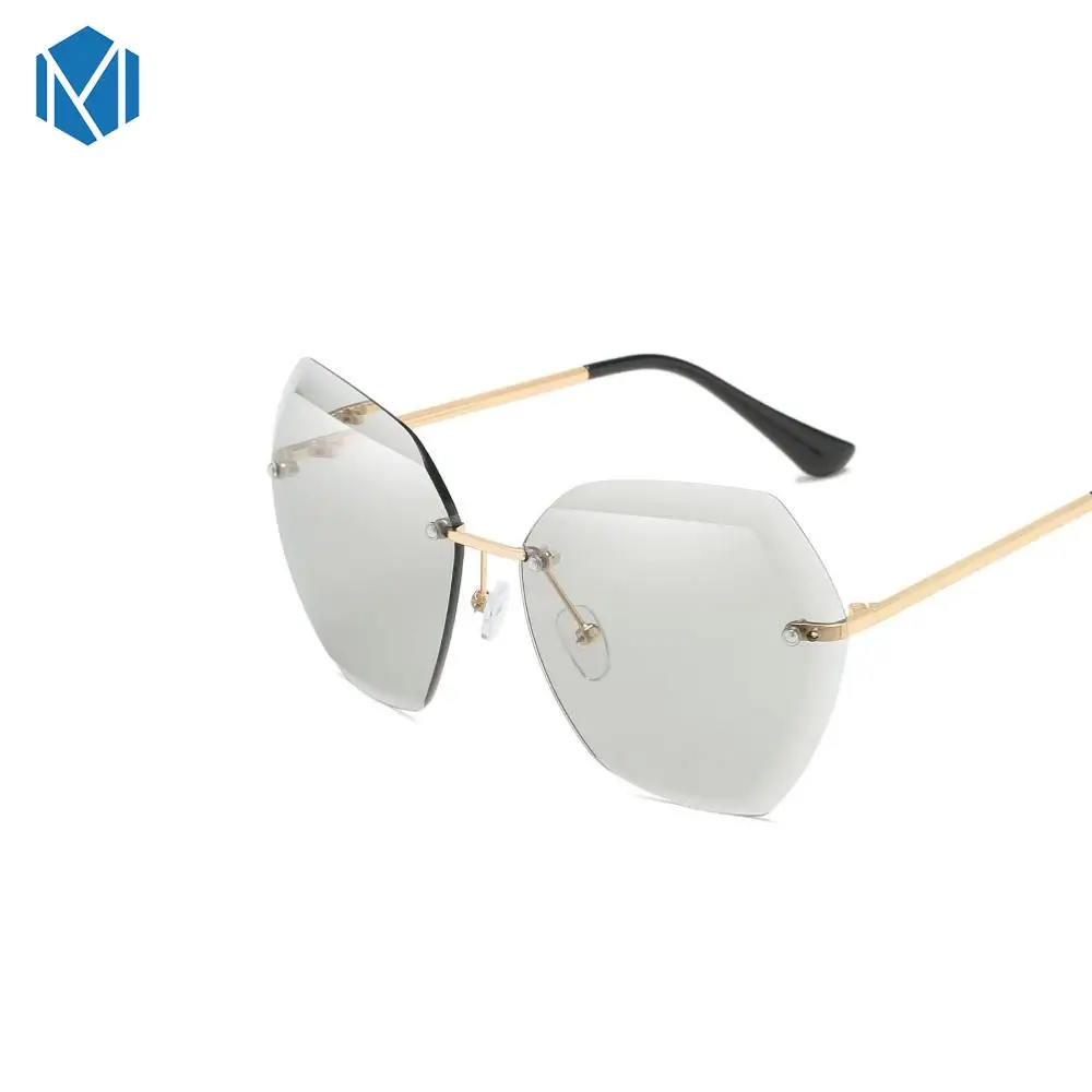 MISM большие ретро солнцезащитные очки мужские без оправы Солнцезащитные очки женские UV400 Zonnebril Dames винтажные очки женские фотохромные очки - Цвет линз: A