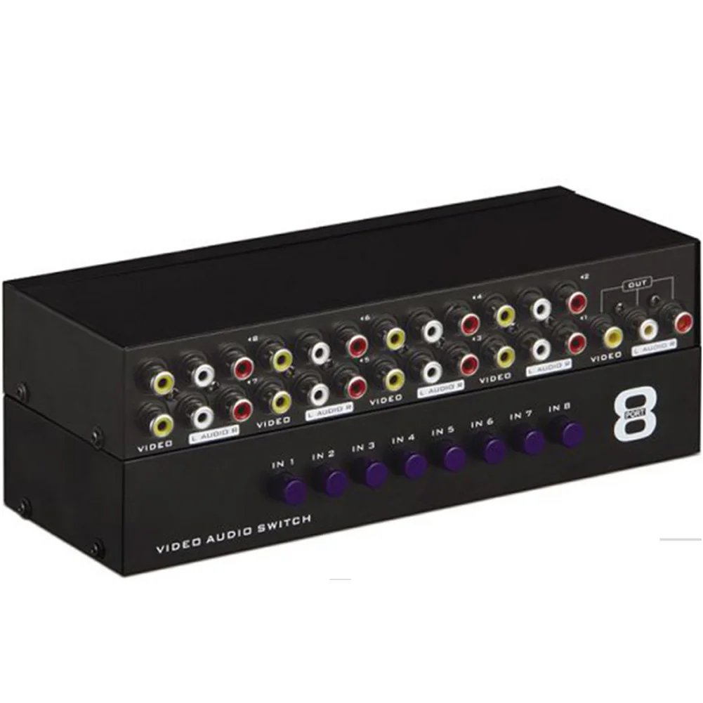

8-port AV Switcher Video Audio Switch 8X1 RCA AV Switcher selector box Composite RCA AV Switch for DVD,HDTV,STB