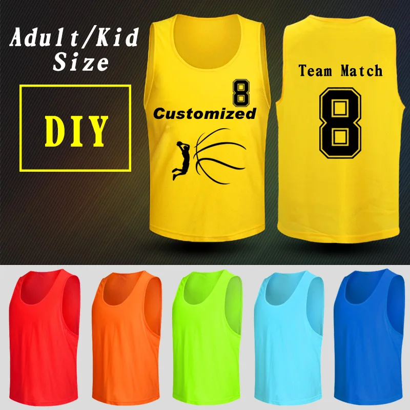 

5 Pieces 4 sizes Adult/Kid Basketball Soccer Training Vest Grouping against vest jerseys Blank DIY sleeveless vests team Sports