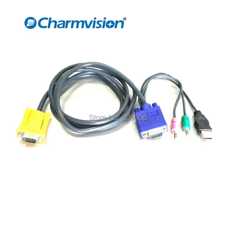 Charmvision KVM оригинальный USB VGA Аудио Микрофон многоинтерфейсный KVMa коммутационный