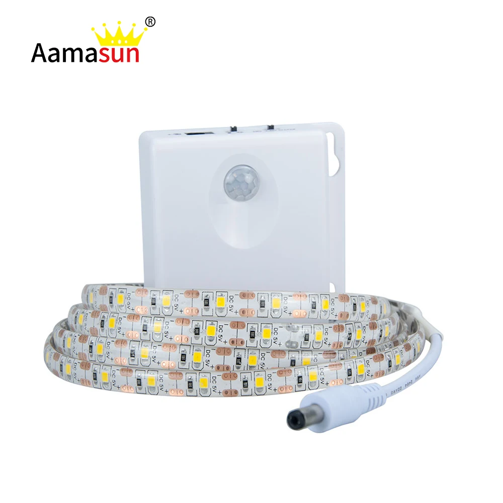 

PIR Sensor LED Strip Wireless Motion Night Lights Led Lighting Bed Closet Wardrobe Stairs 1-3M Waterproof 3*AA Battery Powered