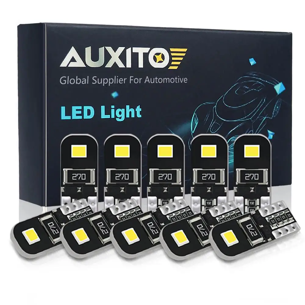 10 шт. T10 LED W5W Canbus лампа для Peugeot 206 207 307 407 308 3008 508 2008 без ошибок салона автомобиля