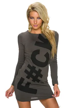 

Fashion Cotton Women'S Autumn Dress Sexy Slim Letter Printing Inclined Zipper Dress Aliexpress Hot Sale Women'S Dress