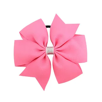 

20pcs 4.3inches plain large hair bow holder teens girls ponytail ties elastic hair bands tan brown navy coral white etc.