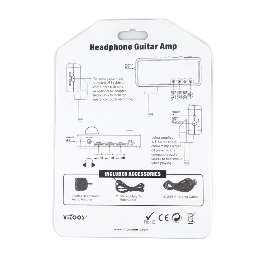 New Arrival Professional Mini Headphone Guitar Amp Pocket Power Amplifier Micro Headphone Metal Sound Guitar Accessories