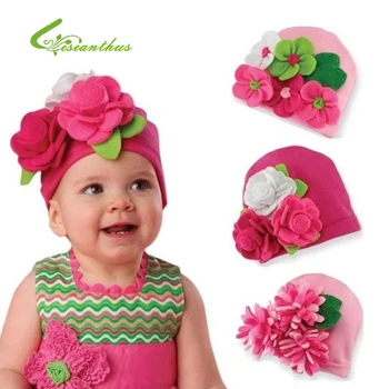 

Baby Hats Modeling of Flower Children's Fashion Caps Baby Girls Photo Props Bebe Kids Christmas Gift Spring Autumn Free Shipping