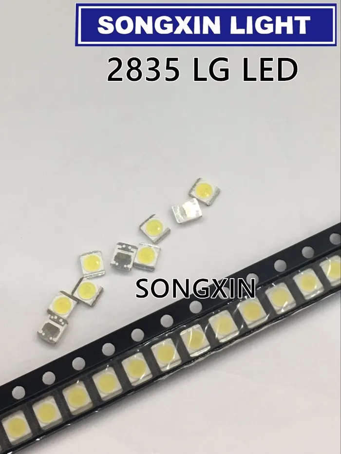 1200 шт./лот для LG SMD светодиодный 3528 2835 1 Вт 3 в холодный белый для ТВ/ЖК-подсветка